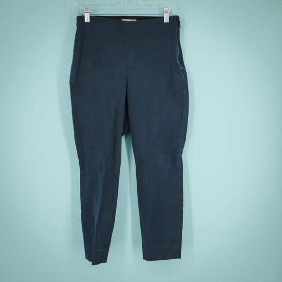 Everlane Size 6 Blue Side Zip Elastic Stretch Waist Tapered Skinny Stretch Pants - Picture 1 of 6